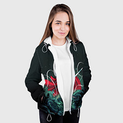 Куртка с капюшоном женская Hollow Knight, цвет: 3D-белый — фото 2