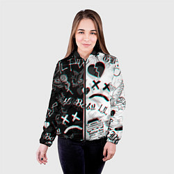 Куртка с капюшоном женская LIL PEEP GLITCH, цвет: 3D-черный — фото 2