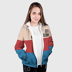 Куртка с капюшоном женская Половое воспитание, цвет: 3D-белый — фото 2