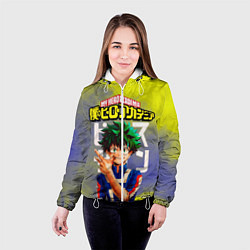 Куртка с капюшоном женская Моя геройская академия Изуку, цвет: 3D-белый — фото 2