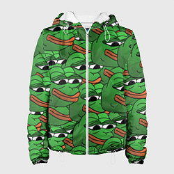 Куртка с капюшоном женская Pepe The Frog, цвет: 3D-белый