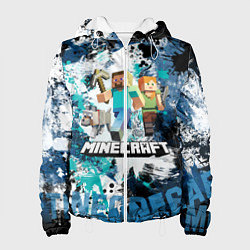 Куртка с капюшоном женская Minecraft Майнкрафт, цвет: 3D-белый