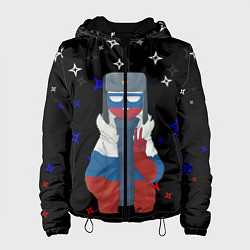 Куртка с капюшоном женская CountryHumans, цвет: 3D-черный