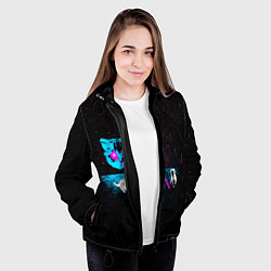 Куртка с капюшоном женская Кошак, цвет: 3D-черный — фото 2