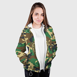 Куртка с капюшоном женская Пограничные Войска, цвет: 3D-белый — фото 2