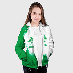 Куртка с капюшоном женская Пограничные Войска, цвет: 3D-белый — фото 2