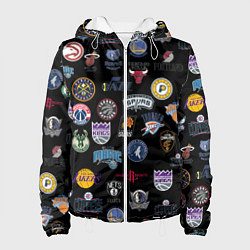 Куртка с капюшоном женская NBA Pattern, цвет: 3D-белый
