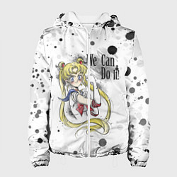Куртка с капюшоном женская Sailor Moon We can do it!, цвет: 3D-белый