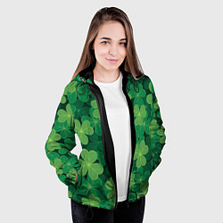 Куртка с капюшоном женская Ирландский клевер, цвет: 3D-черный — фото 2