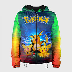 Куртка с капюшоном женская Pikachu, цвет: 3D-черный