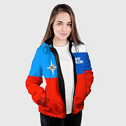 Куртка с капюшоном женская Флаг МЧС России, цвет: 3D-черный — фото 2