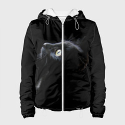 Куртка с капюшоном женская Кот, цвет: 3D-белый