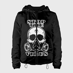 Куртка с капюшоном женская Stop The Virus, цвет: 3D-черный