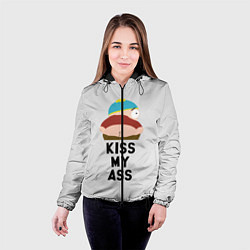 Куртка с капюшоном женская Kiss My Ass, цвет: 3D-черный — фото 2
