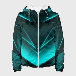 Куртка с капюшоном женская NEON GEOMETRY STRIPES, цвет: 3D-белый