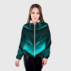 Куртка с капюшоном женская NEON GEOMETRY STRIPES, цвет: 3D-белый — фото 2