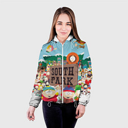 Куртка с капюшоном женская Южный Парк, цвет: 3D-белый — фото 2