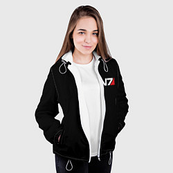 Куртка с капюшоном женская MASS EFFECT N7, цвет: 3D-белый — фото 2