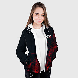 Куртка с капюшоном женская MASS EFFECT N7, цвет: 3D-белый — фото 2
