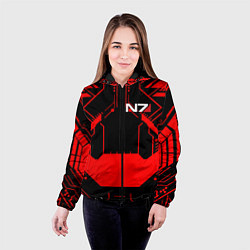 Куртка с капюшоном женская MASS EFFECT N7, цвет: 3D-черный — фото 2