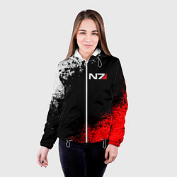 Куртка с капюшоном женская MASS EFFECT N7, цвет: 3D-белый — фото 2