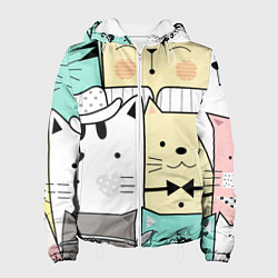 Куртка с капюшоном женская Деловые котейки, цвет: 3D-белый