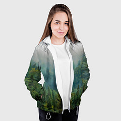Куртка с капюшоном женская Лес, цвет: 3D-белый — фото 2