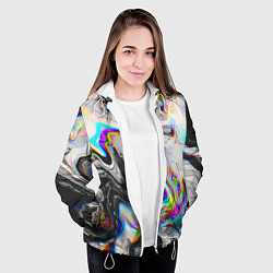 Куртка с капюшоном женская DIGITAL ABSTRACT GLITCH, цвет: 3D-белый — фото 2