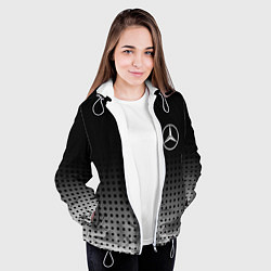 Куртка с капюшоном женская Mercedes-Benz, цвет: 3D-белый — фото 2