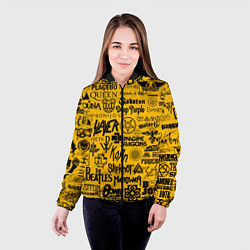 Куртка с капюшоном женская ЛОГОТИПЫ РОК ГРУПП, цвет: 3D-черный — фото 2