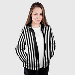 Куртка с капюшоном женская Пикси полосы, цвет: 3D-черный — фото 2