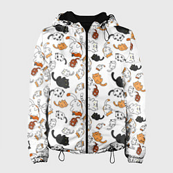 Куртка с капюшоном женская Кошачьи валяния, цвет: 3D-черный