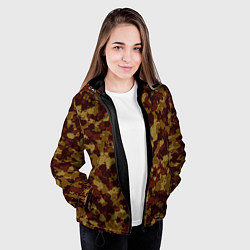 Куртка с капюшоном женская Мелкий камуфляжный узор, цвет: 3D-черный — фото 2