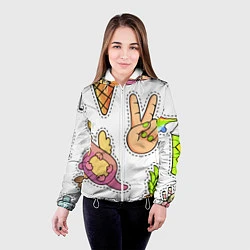 Куртка с капюшоном женская Emoji, цвет: 3D-белый — фото 2