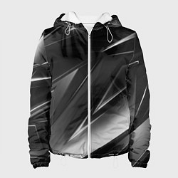 Куртка с капюшоном женская GEOMETRY STRIPES BLACK & WHITE, цвет: 3D-белый