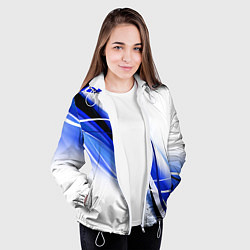 Куртка с капюшоном женская GEOMETRY STRIPES BLUE, цвет: 3D-белый — фото 2