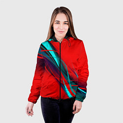 Куртка с капюшоном женская GEOMETRY STRIPES, цвет: 3D-черный — фото 2