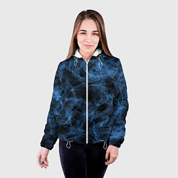 Куртка с капюшоном женская Синий дым, цвет: 3D-белый — фото 2
