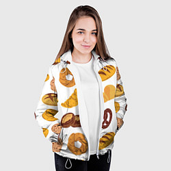Куртка с капюшоном женская Булки, цвет: 3D-белый — фото 2