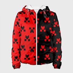 Куртка с капюшоном женская MINECRAFT CREEPER, цвет: 3D-белый