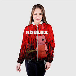 Куртка с капюшоном женская Roblox Piggy, цвет: 3D-белый — фото 2