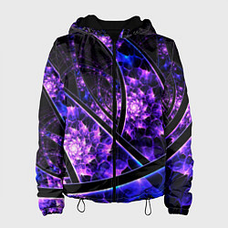 Куртка с капюшоном женская Фрактал линии, цвет: 3D-черный