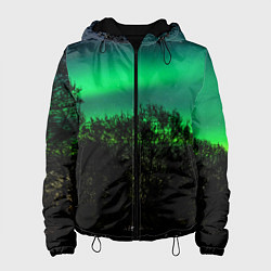 Куртка с капюшоном женская Северное сияние, цвет: 3D-черный