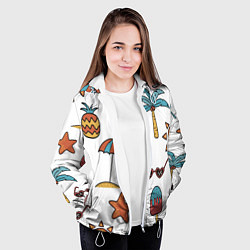 Куртка с капюшоном женская Отпуск, цвет: 3D-белый — фото 2