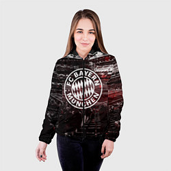 Куртка с капюшоном женская FC BAYERN MUNCHEN, цвет: 3D-черный — фото 2