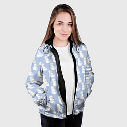 Куртка с капюшоном женская Голубой мегамозг, цвет: 3D-черный — фото 2