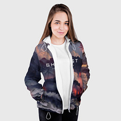 Куртка с капюшоном женская Ghost of Tsushima, цвет: 3D-белый — фото 2