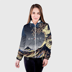 Куртка с капюшоном женская Ghost of Tsushima, цвет: 3D-белый — фото 2