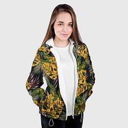 Куртка с капюшоном женская Тропический лес, цвет: 3D-белый — фото 2