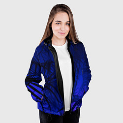 Куртка с капюшоном женская Листья, цвет: 3D-черный — фото 2